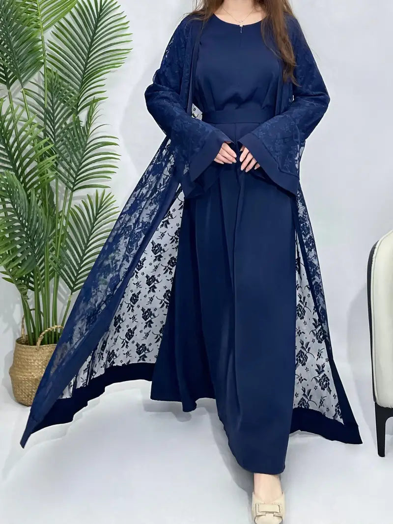 Samaira Elegant Two-piece Kaftan Abaya Set j10