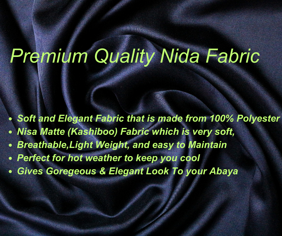 Deep Color Abaya On Nida Fabric