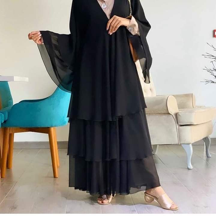 Premium Three Layer Chiffon Abaya