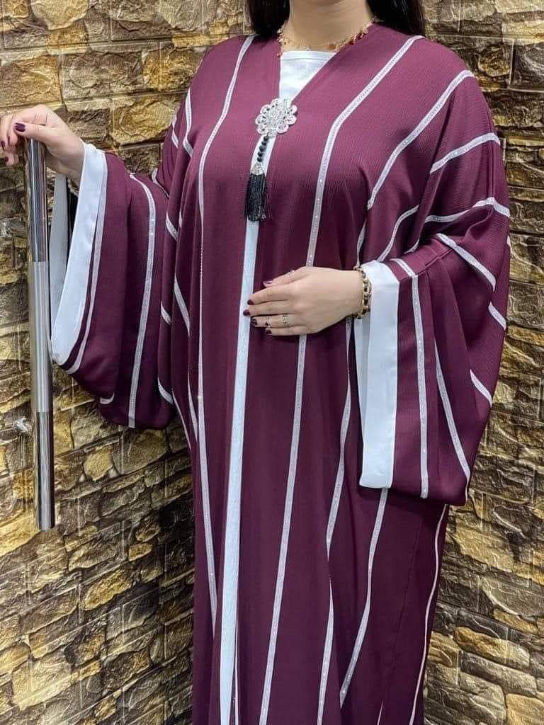 Beautiful pink Waite Color Straight Abaya with High Quality Design