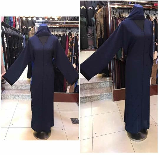 Modern Blue Straight Abaya