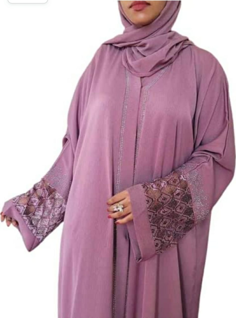 Pink Nida Abaya with Beautiful Laces
