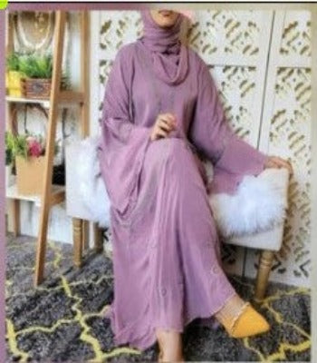 Classic Pink Straight Abaya