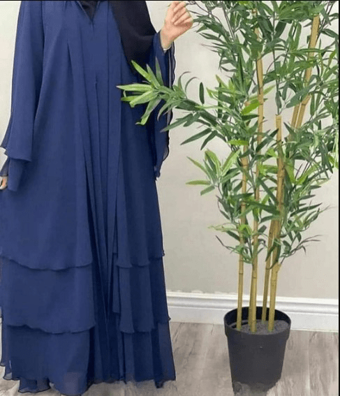 Beautiful Blue Color Straight Abaya with High Quality Design